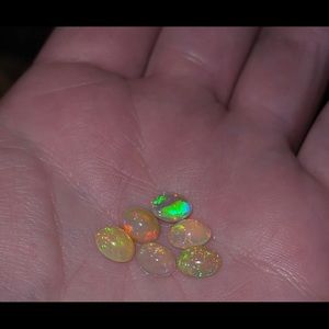 Six genuine Ethiopian Opal cabochons for jewelry or collecting